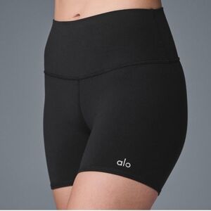 ALO Yoga Black Bike Shorts High-Waist Performance
